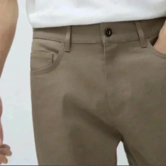 Zara Men Essential Fit Brown Khaki Chino Pants Size 30x30 - Picture 2 of 13